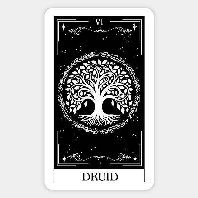 Druid Tarot Card D&D Nat 20 Dungeons & Dragons Magnet by JaeSlaysDragons